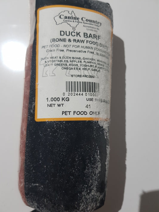 Bone and Raw Food Mix - Duck 1kg Roll